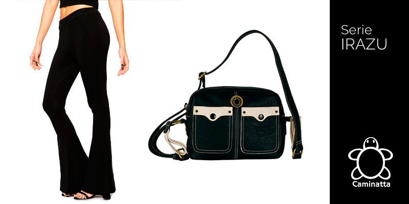 qué bolsos combinar con pantalones campana