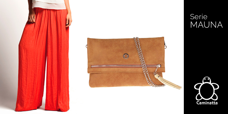 qué bolsos combinar con pantalones palazzo