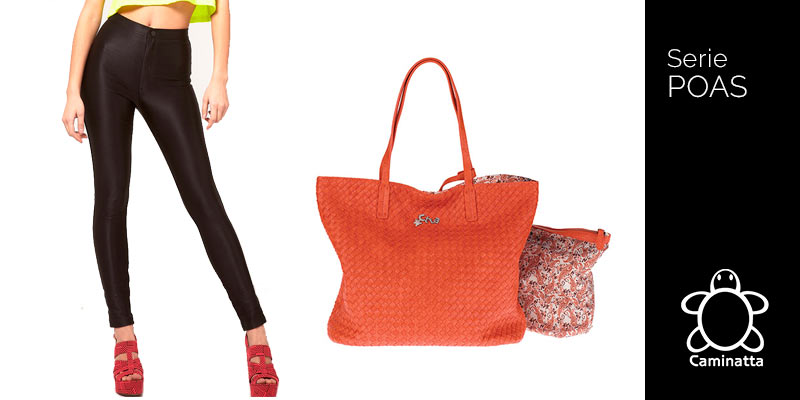 qué bolsos combinar con pantalones bermudas leggins