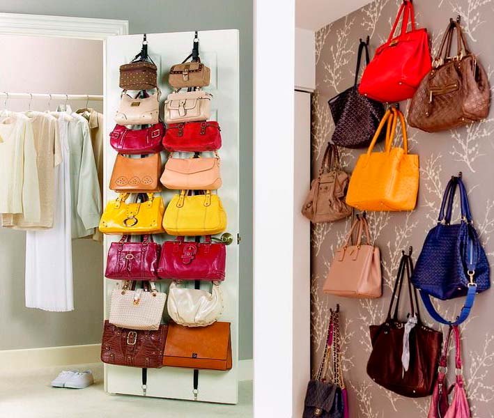guardar los bolsos sin ocupar espacio